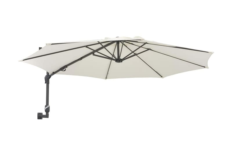 Väggmonterat parasoll med metallstång 300 cm sand - Beige - Utemöbler - Solskydd - Parasoll