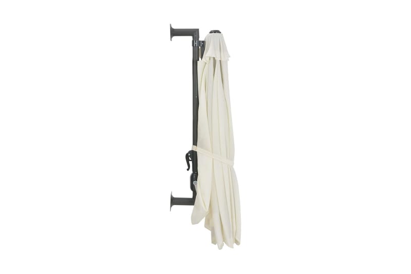 Väggmonterat parasoll med metallstång 300 cm sand - Beige - Utemöbler - Solskydd - Parasoll