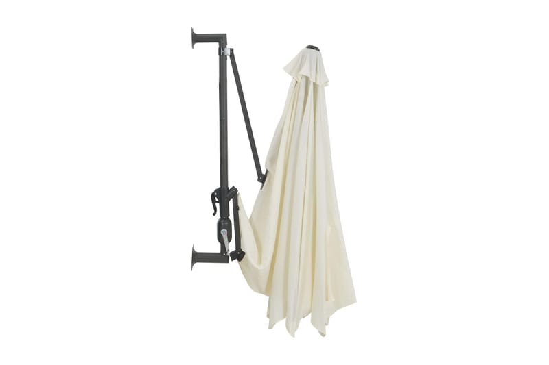 Väggmonterat parasoll med metallstång 300 cm sand - Beige - Utemöbler - Solskydd - Parasoll