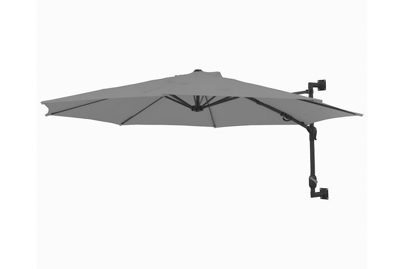 Väggmonterat parasoll med metallstång 300 cm antracit - Grå - Utemöbler - Solskydd - Parasoll