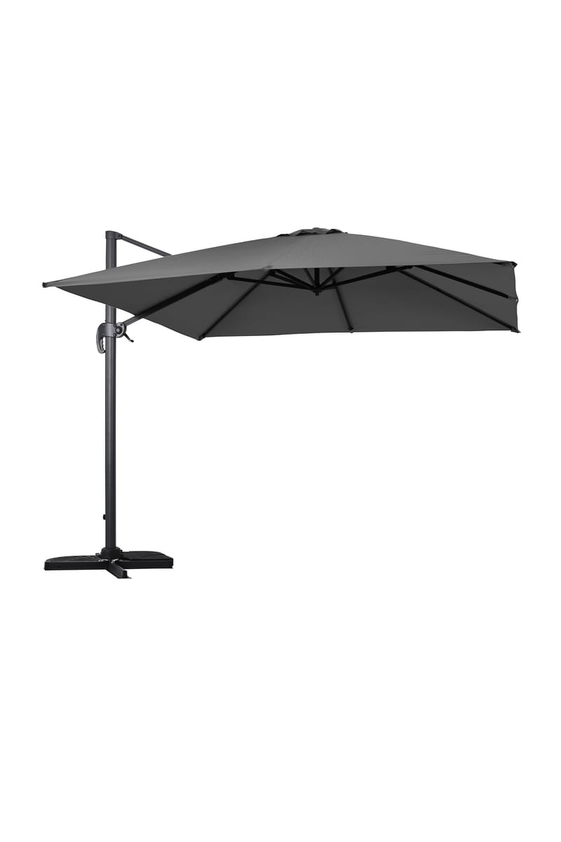 Vienna Stort Hängparasoll 3 m i aluminium - Svart - Utemöbler - Solskydd - Parasoll - Hängparasoll & frihängande parasoll