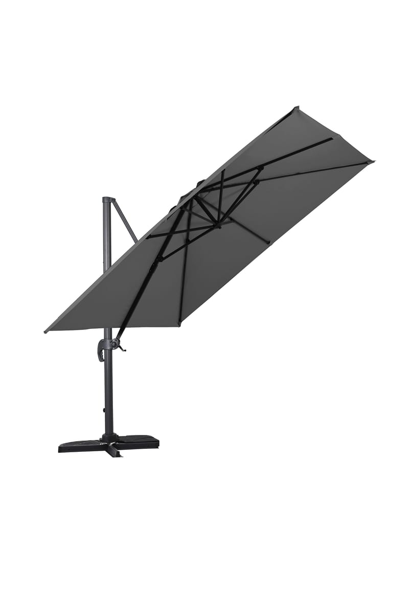 Vienna Stort Hängparasoll 3 m i aluminium - Svart - Utemöbler - Solskydd - Parasoll - Hängparasoll & frihängande parasoll