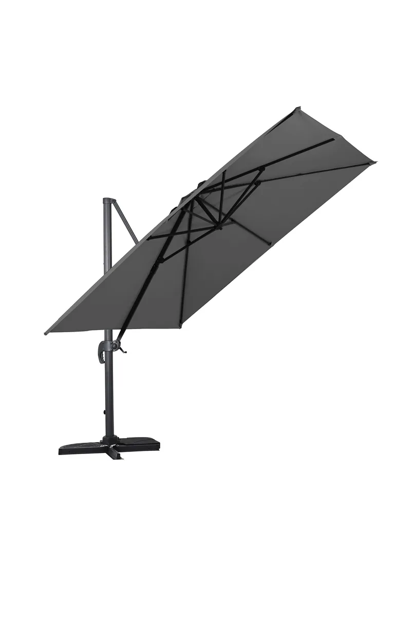 Vienna Stort Hängparasoll 3 m i aluminium - Svart - Utemöbler - Solskydd - Parasoll - Hängparasoll & frihängande parasoll