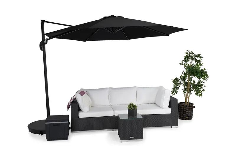 Vienna Parasoll 300 cm - Grå/svart - Utemöbler - Solskydd - Parasoll - Hängparasoll & frihängande parasoll