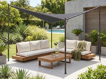 Paviljong Aventine 300 cm Stål - Grå/Svart - Utemöbler - Solskydd - Pergola