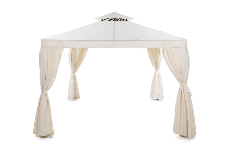 Bermuda Komplett Paviljong 3x4 m - Inkl Väggar och Nät Naturvit - Utemöbler - Solskydd - Paviljong - Komplett paviljong