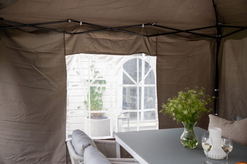 Easy up Paviljong 295x295 cm Vit/brun - Venture Home - Komplett paviljong