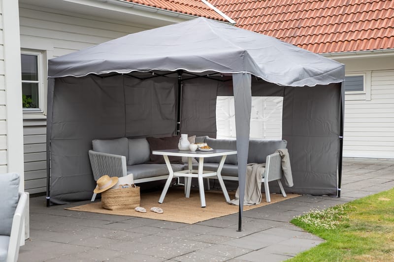 Easy Up Paviljong 295x295 cm Svart/Grå - Venture Home - Utemöbler - Solskydd - Paviljong - Komplett paviljong