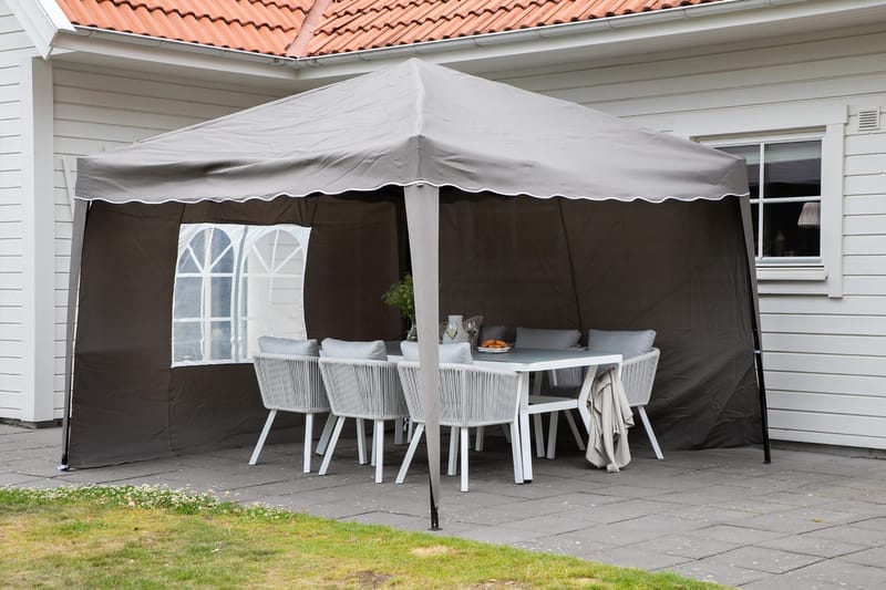 Easy Up Paviljong 295x295 cm - Vit/brun - Utemöbler - Solskydd - Paviljong - Komplett paviljong