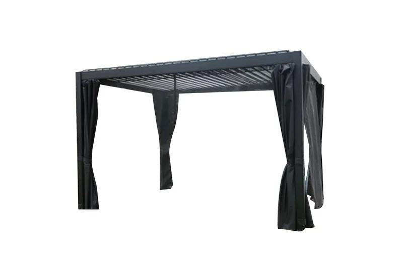 Mirador Paviljong 3x3x2,5 m med gardiner Mörkgrå, undefined
