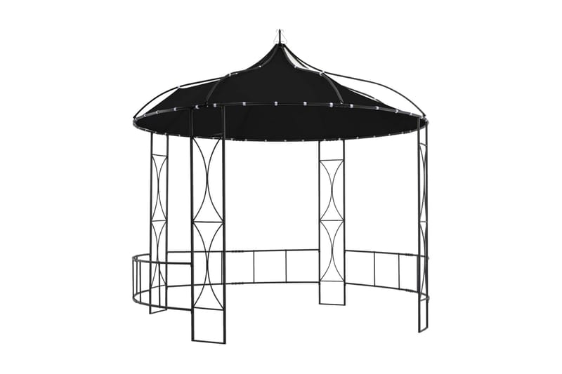 Paviljong 300x290 cm antracit rund - Grå - Utemöbler - Solskydd - Paviljong - Komplett paviljong