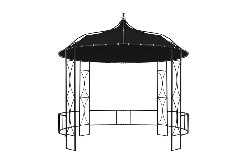 Paviljong 300x290 cm antracit rund - Grå - Utemöbler - Solskydd - Paviljong - Komplett paviljong