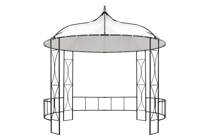 Paviljong 300x290 cm vit rund - Vit - Utemöbler - Solskydd - Paviljong - Komplett paviljong