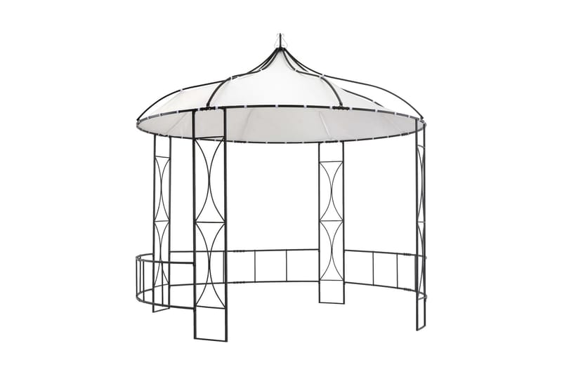 Paviljong 300x290 cm vit rund - Vit - Utemöbler - Solskydd - Paviljong - Komplett paviljong