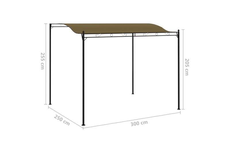 Paviljong 3x2,5 m taupe 180 g/m² - Brun - Utemöbler - Solskydd - Paviljong - Komplett paviljong
