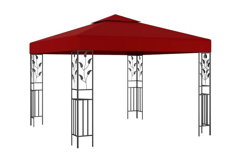 Paviljong 3x3 m vinröd - Röd - Komplett paviljong