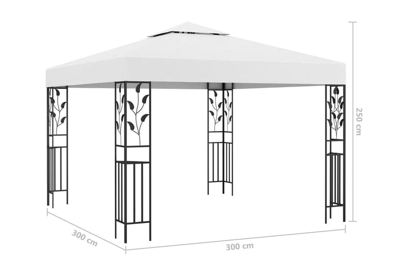 Paviljong 3x3 m vit 180 g/m² - Vit - Paviljong - Paviljong med tak - Grilltält