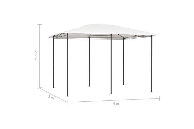 Paviljong 3x4x2,6 m gräddvit 160 g/m² - Vit - Utemöbler - Solskydd - Paviljong - Komplett paviljong