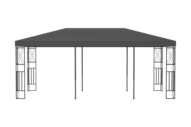 Paviljong 3x6 m antracit tyg - Grå - Komplett paviljong