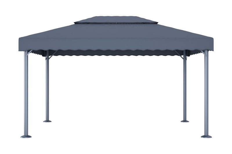 Paviljong 400x300 cm antracit aluminium - Grå - Utemöbler - Solskydd - Paviljong - Komplett paviljong