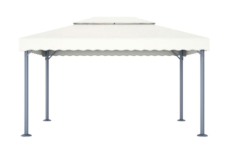 Paviljong 400x300 cm gräddvit aluminium - Vit - Utemöbler - Solskydd - Paviljong - Komplett paviljong
