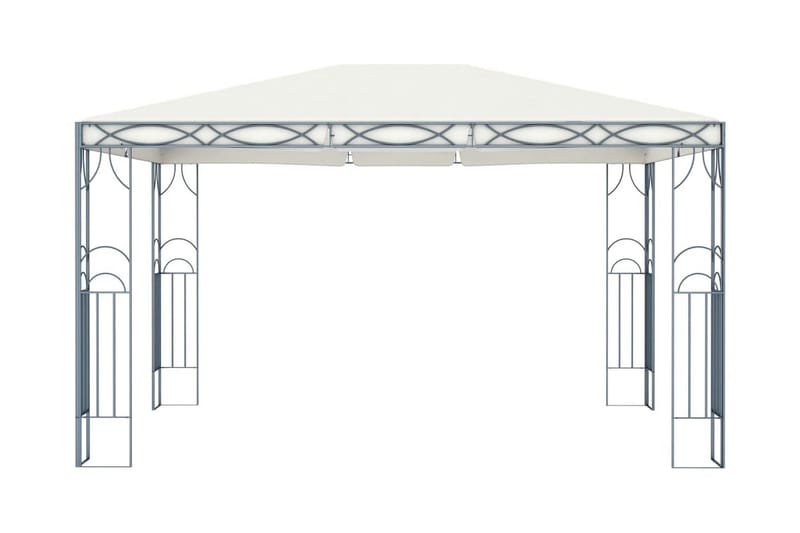 Paviljong 400x300 cm gräddvit - Vit - Utemöbler - Solskydd - Paviljong - Komplett paviljong