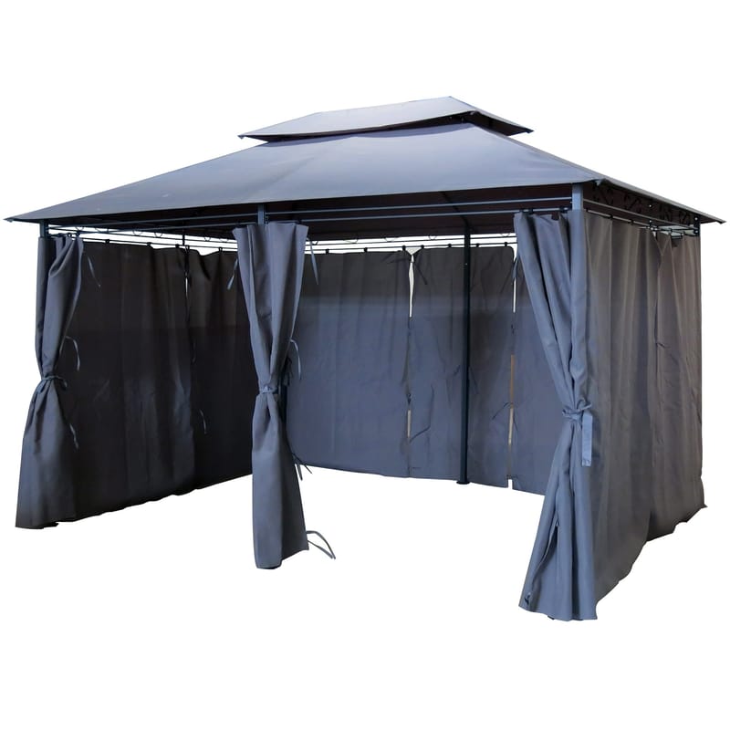 Paviljong 4x3m med paviljongväggar | Grå, undefined