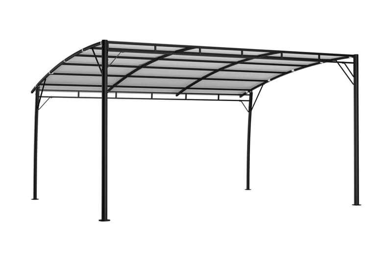 Paviljong 4x3x2,55 m gräddvit - Vit - Komplett paviljong