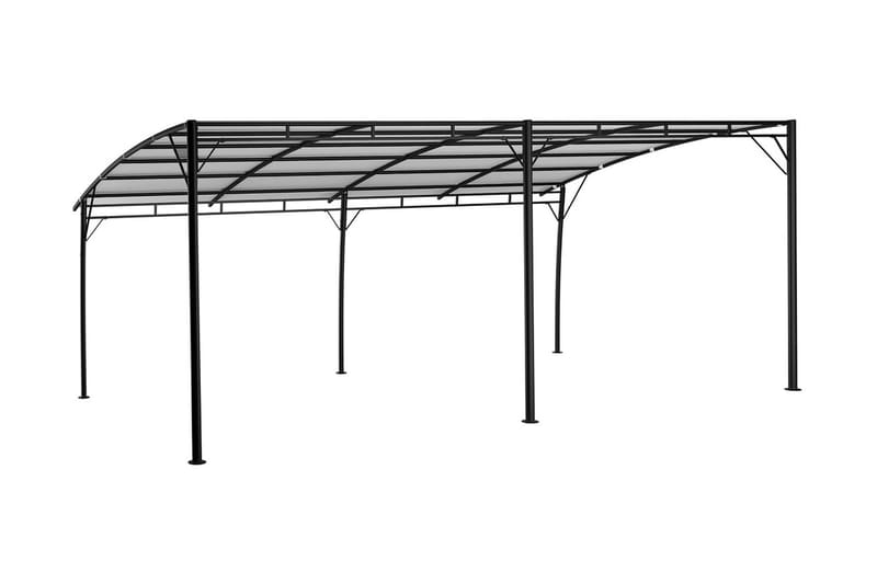 Paviljong 6x3x2,55 m gräddvit - Vit - Komplett paviljong