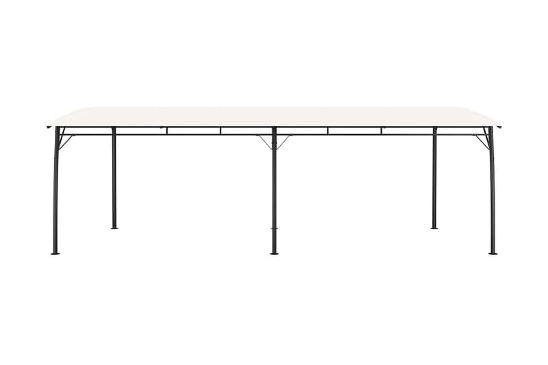 Paviljong 6x3x2,55 m gräddvit - Vit - Komplett paviljong