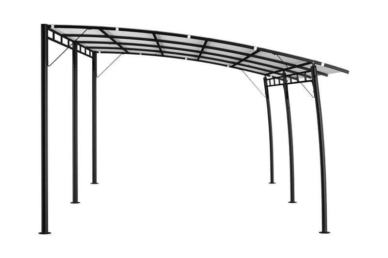 Paviljong 6x3x2,55 m gräddvit - Vit - Komplett paviljong