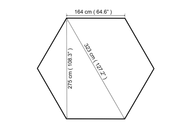 Paviljong hexagonal 323x265 cm beige - Beige - Komplett paviljong