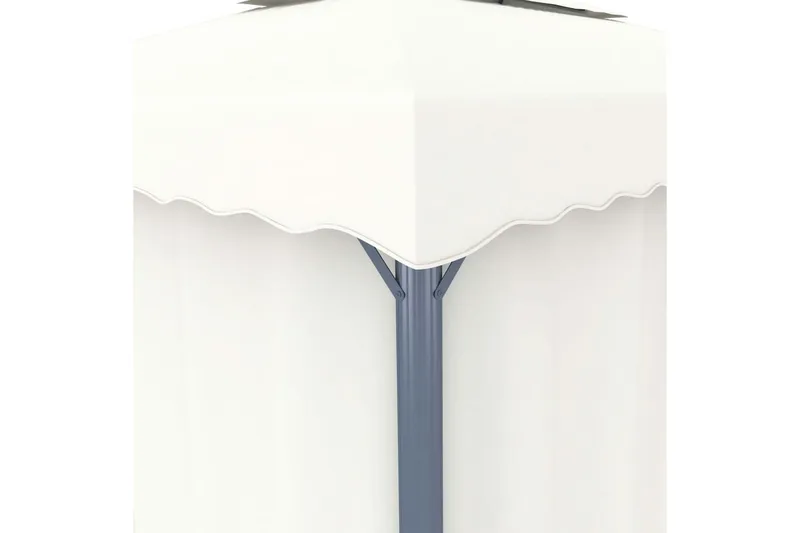 Paviljong med draperi 4x3 m gräddvit aluminium - Vit - Utemöbler - Solskydd - Paviljong - Komplett paviljong