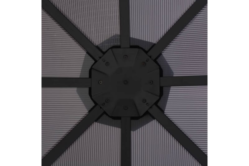 Paviljong med draperi aluminium 3x3 m svart - Svart - Utemöbler - Solskydd - Paviljong - Komplett paviljong