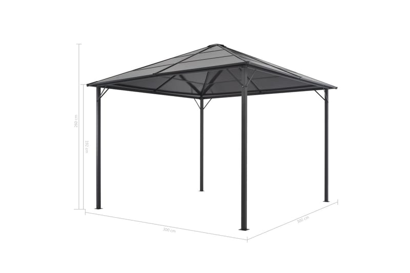 Paviljong med draperi aluminium 3x3 m svart - Svart - Utemöbler - Solskydd - Paviljong - Komplett paviljong