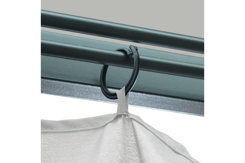 Paviljong med draperier 300x300 cm gräddvit aluminium - Vit - Utemöbler - Solskydd - Paviljong - Komplett paviljong