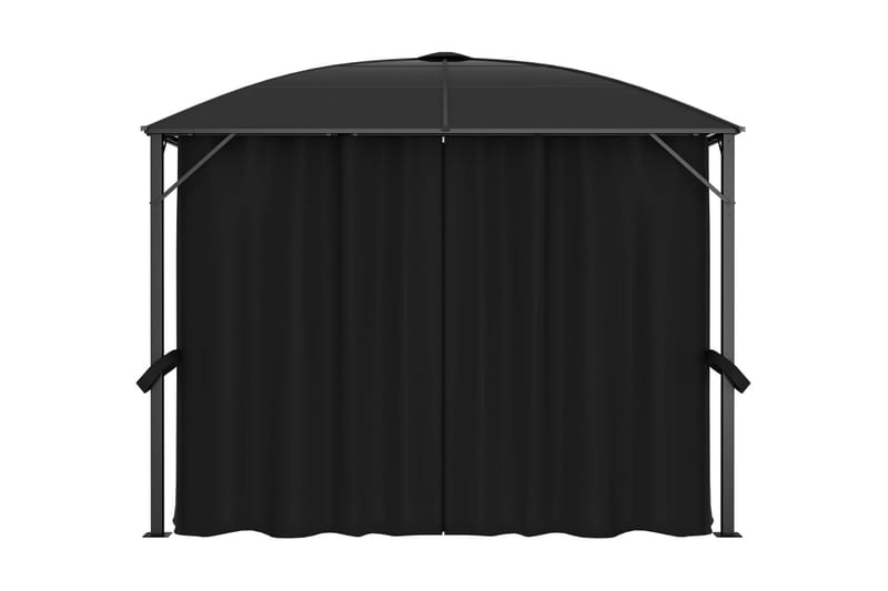 Paviljong med draperier 300x300x265 cm antracit - Grå - Komplett paviljong