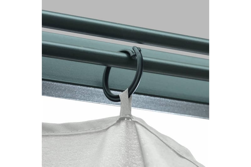 Paviljong med draperier 400x300 cm gräddvit aluminium - Vit - Utemöbler - Solskydd - Paviljong - Komplett paviljong