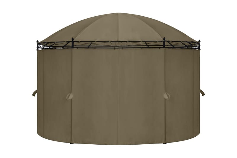 Paviljong med draperier 520x349x255 cm taupe 180 g/m² - Brun - Komplett paviljong