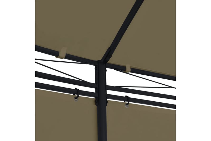 Paviljong med draperier 520x349x255 cm taupe 180 g/m² - Brun - Utemöbler - Solskydd - Paviljong - Komplett paviljong