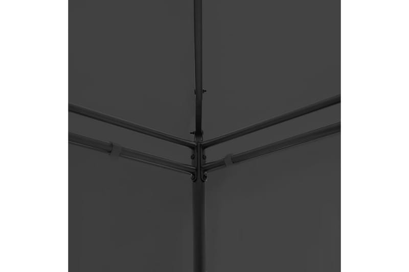 Paviljong med draperier 600x298x270 cm antracit - Grå - Utemöbler - Solskydd - Paviljong - Komplett paviljong