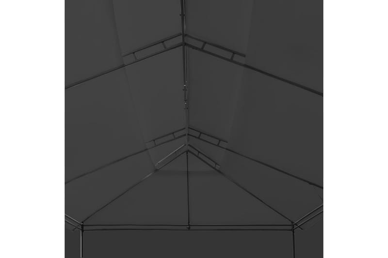 Paviljong med draperier 600x298x270 cm antracit - Grå - Utemöbler - Solskydd - Paviljong - Komplett paviljong