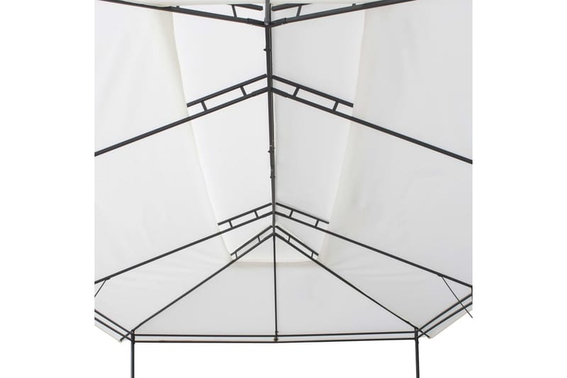 Paviljong med draperier 600x298x270 cm vit 180g/m² - Vit - Utemöbler - Solskydd - Paviljong - Komplett paviljong