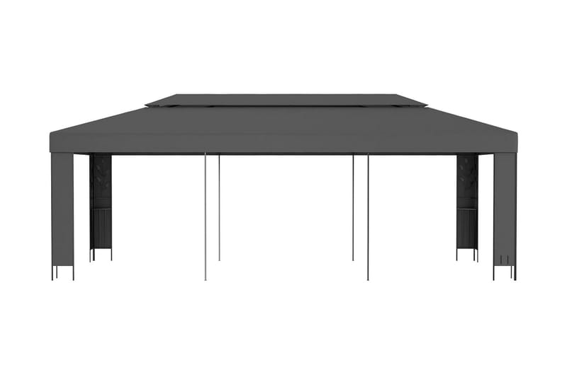 Paviljong med dubbeltak 3x6 m antracit - Grå - Komplett paviljong