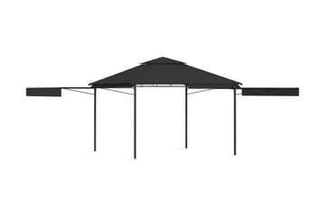 Paviljong med förlängda tak 3x3x2,75 m antracit 180 g/m²