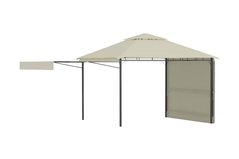 Paviljong med förlängda tak 3x3x2,75 m gräddvit 180 g/m² - Vit - Komplett paviljong