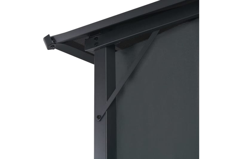 Paviljong med gardin aluminium 4x3x2,6 m svart - Svart - Utemöbler - Solskydd - Paviljong - Komplett paviljong