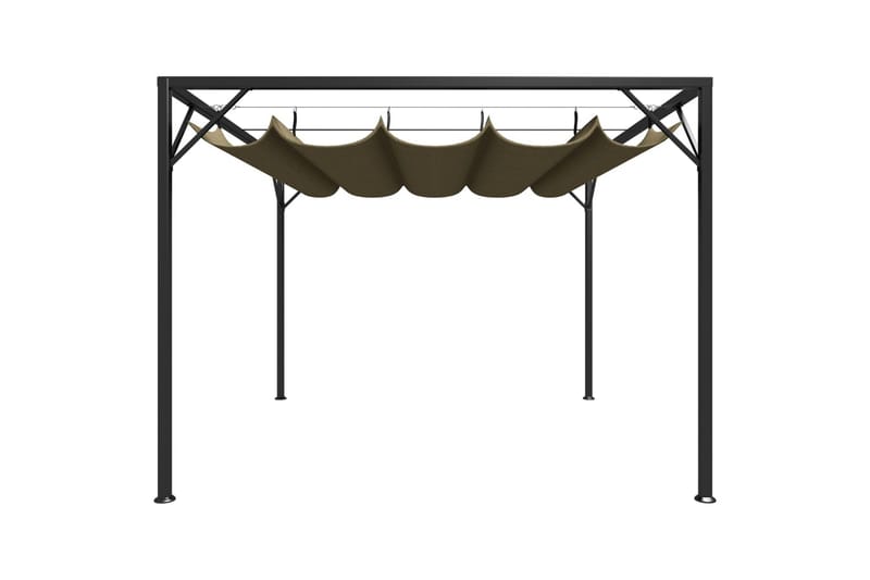 Paviljong med infällbart tak 3x3 m taupe 180 g/m² - Brun - Utemöbler - Solskydd - Paviljong - Komplett paviljong