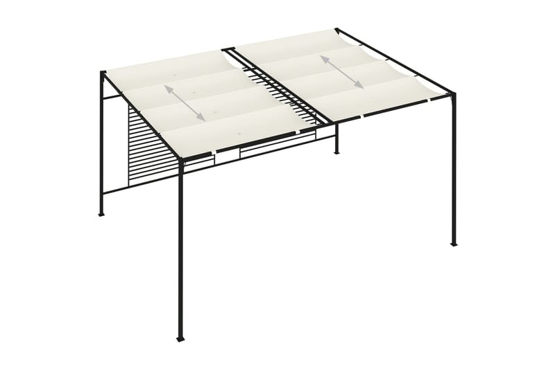 Paviljong med infällbart tak 3x4x2,3 m gräddvit 180 g/m² - Kräm - Utemöbler - Solskydd - Paviljong - Komplett paviljong