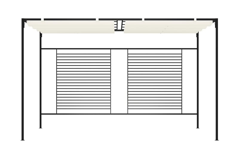Paviljong med infällbart tak 3x4x2,3 m gräddvit 180 g/m² - Kräm - Utemöbler - Solskydd - Paviljong - Komplett paviljong